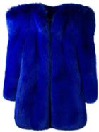 Saint Laurent Exaggerated Shoulder Coat - Blue