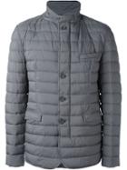 Herno Buttoned Padded Jacket, Men's, Size: 58, Grey, Polyamide/polyester/polyurethane