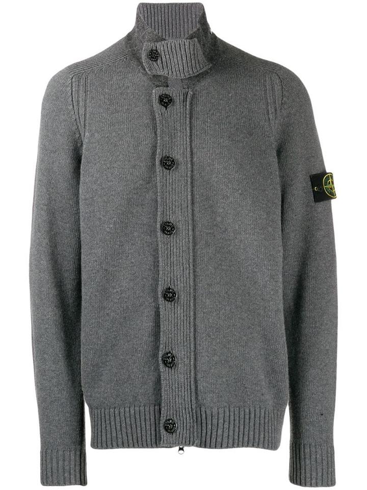 Stone Island Button-down Cardigan - Grey
