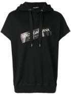 Dolce & Gabbana Logo Patch Short Sleeve Sweatshirt - Black