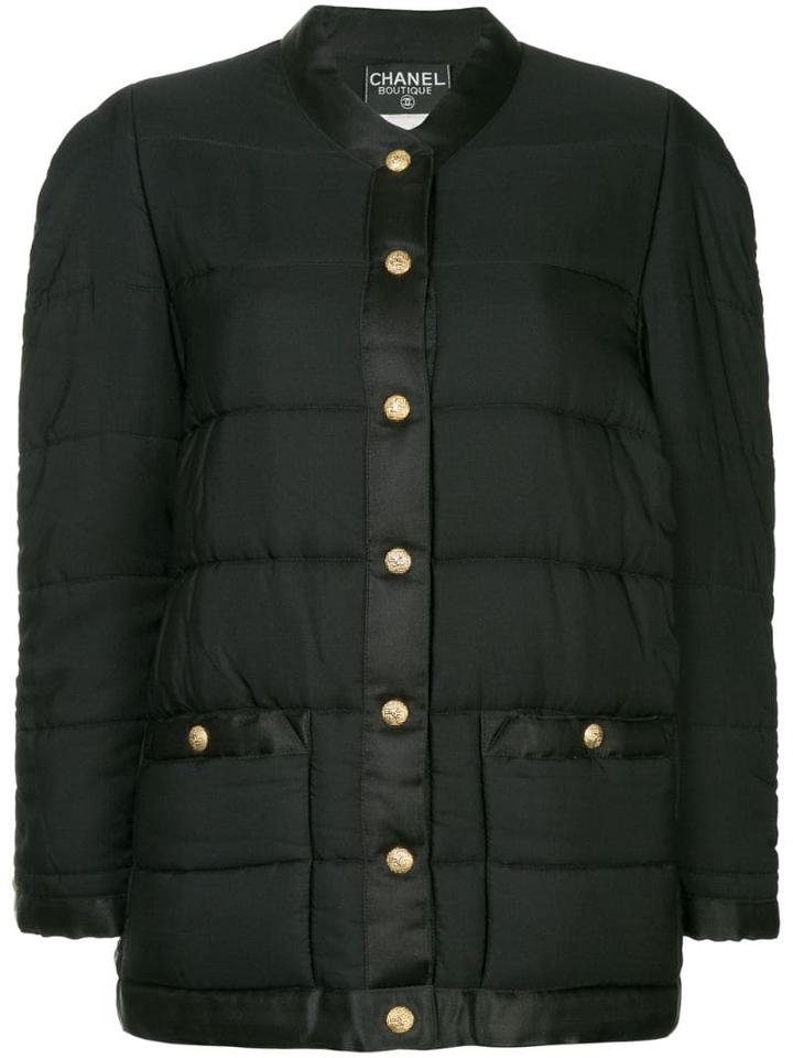 Chanel Pre-owned Collarless Padded Jacket - Black