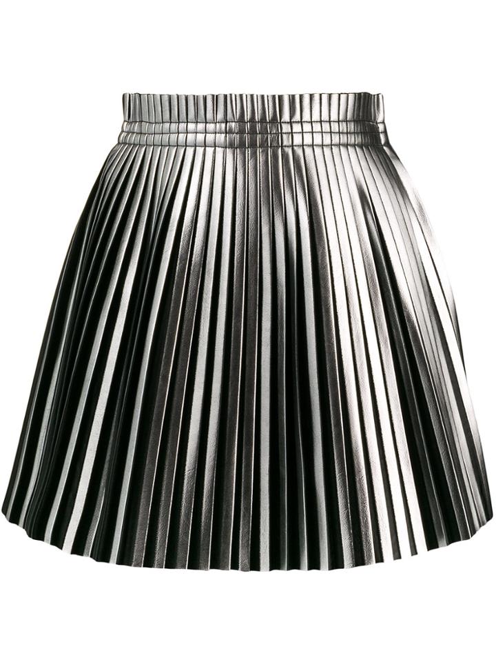 Mm6 Maison Margiela Pleated Short Skirt - Metallic