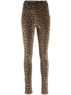 Attico Leopard Print Trousers - Brown