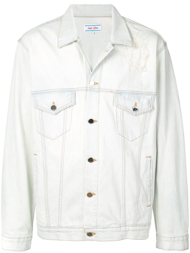 Just Don Tiger Print Denim Jacket - Blue