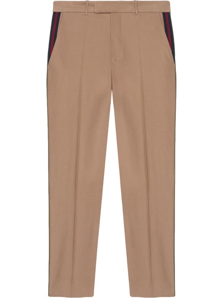 Gucci 60s Pant With Web - Nude & Neutrals