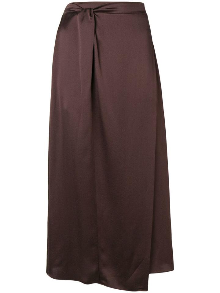 Vince Straight Midi Skirt - Brown