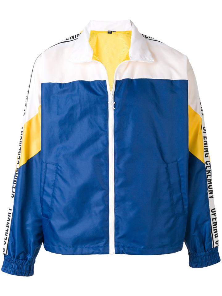 Opening Ceremony Colorblocked Logo Ribbon Trim Jacket - Blue