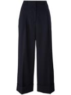 3.1 Phillip Lim Cropped Wide Leg Trousers, Women's, Size: 0, Blue, Wool/polyester/cotton