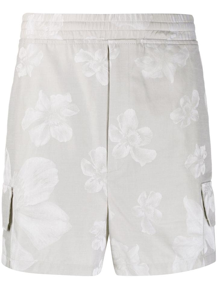 Neil Barrett Floral Print Bermuda Shorts - Grey