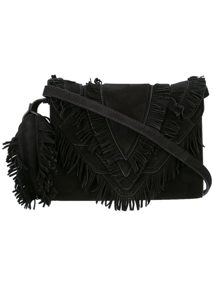 Elena Ghisellini Fringe Crossbody Bag - Black