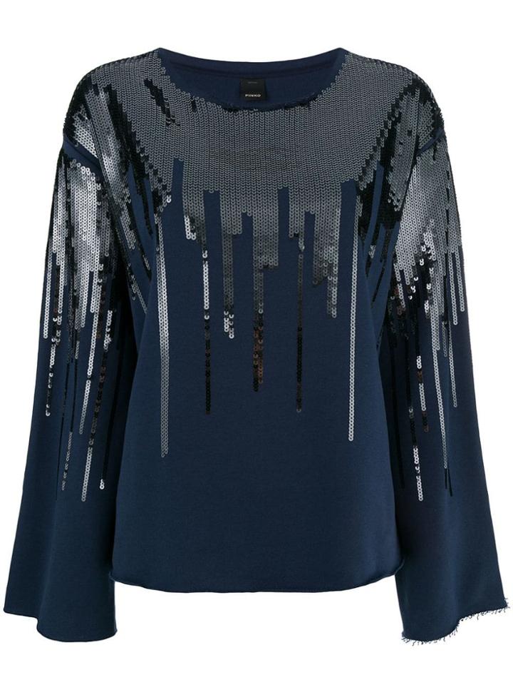 Pinko Luca Sequin Embellished Sweatshirt - Blue