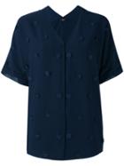 Steffen Schraut Flower Embellished Shirt, Women's, Size: 40, Blue, Polyester