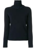 Thom Browne Bridal Button Fine Merino Turtleneck - Blue