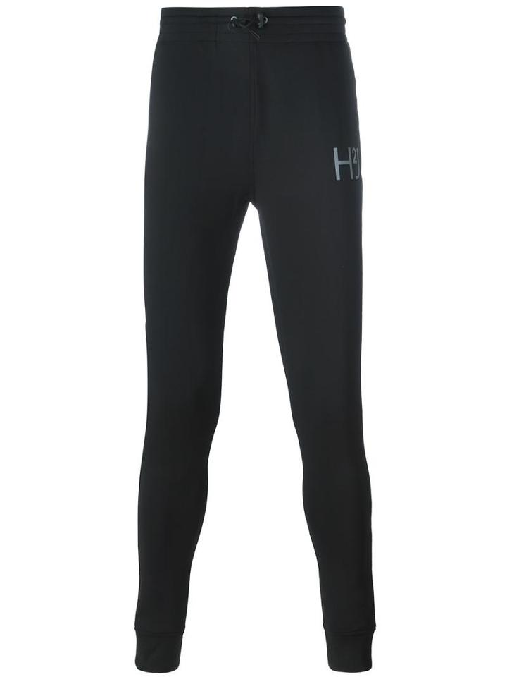Hydrogen Logo Print Track Pants, Men's, Size: Xl, Black, Elastodiene/polyester