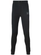Hydrogen Logo Print Track Pants, Men's, Size: Xl, Black, Elastodiene/polyester