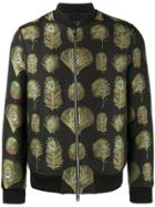 Alexander Mcqueen Peacock Print Bomber Jacket - Black