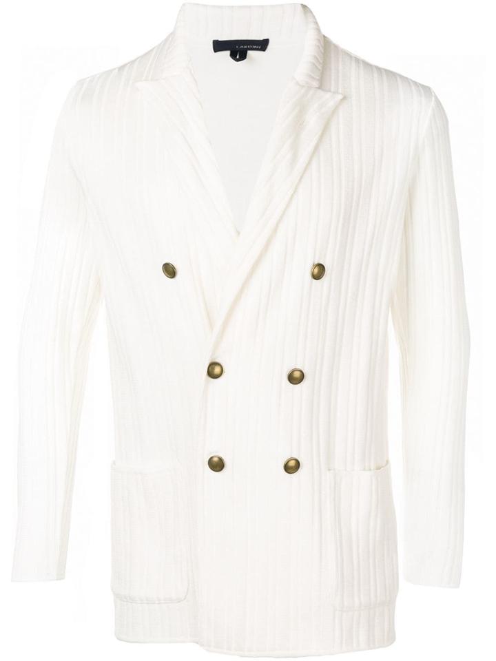 Lardini Double Breasted Cardigan - White