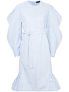 Eudon Choi Belted Puff-sleeved Dress - Blue