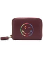 Anya Hindmarch Small Zip Round Wallet Rainbow Wink In Claret Circus -