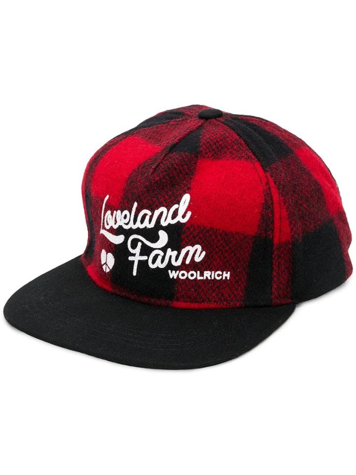 Woolrich Check Baseball Cap - Red