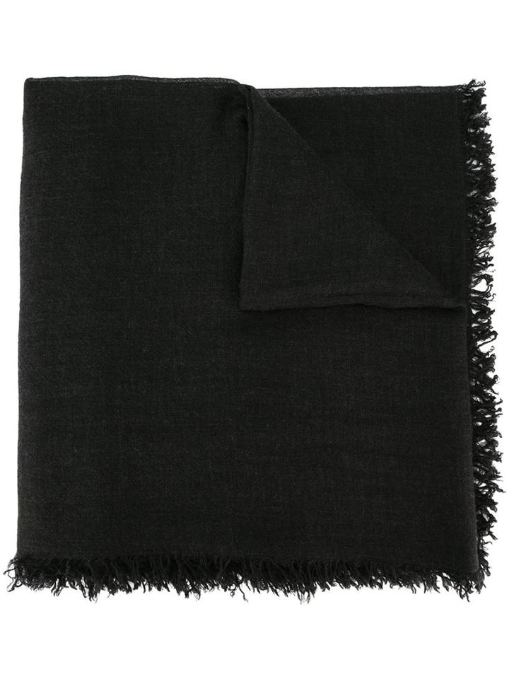 Faliero Sarti Frayed Scarf, Adult Unisex, Black, Silk/cashmere