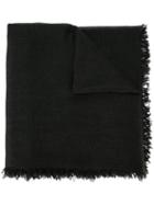 Faliero Sarti Frayed Scarf, Adult Unisex, Black, Silk/cashmere