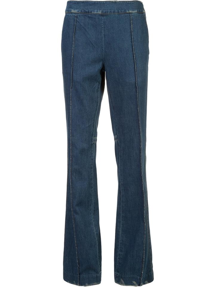 Victor Alfaro - Flared Trousers - Women - Cotton - 6, Women's, Blue, Cotton