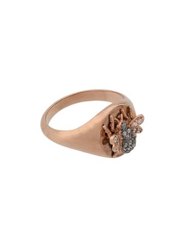 Maha Lozi Bee Ring - White