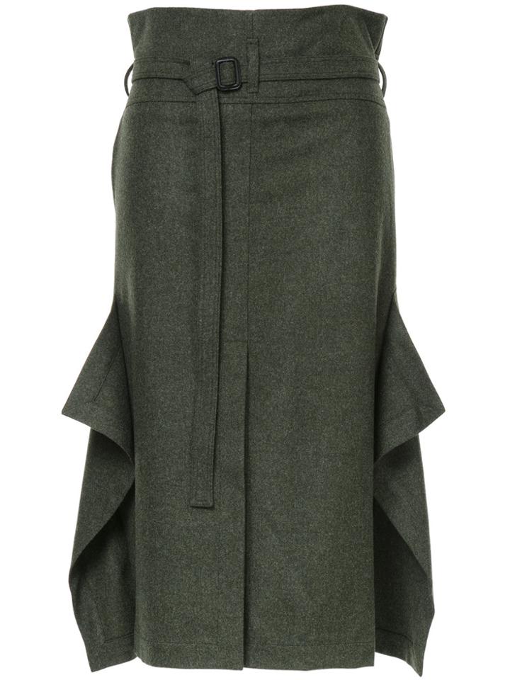 Msgm Side-logo Pencil Skirt - Black