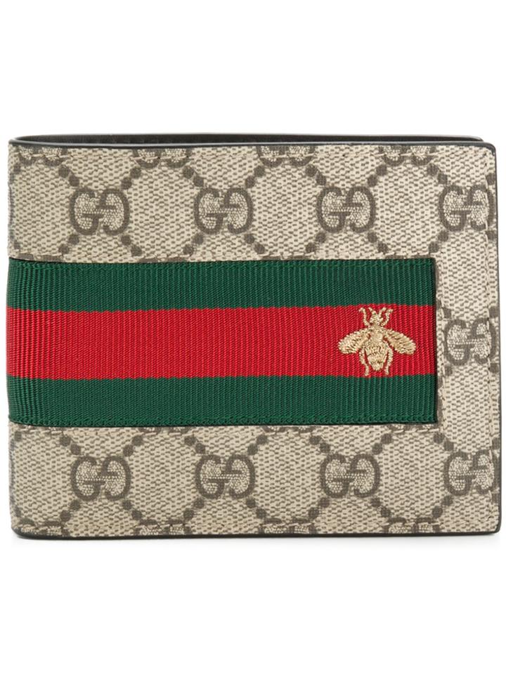 Gucci Web Supreme Billfold Wallet - Nude & Neutrals