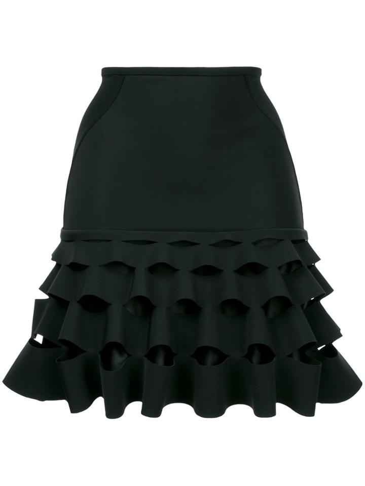 Dion Lee Slash Ruffle Mini Skirt - Black