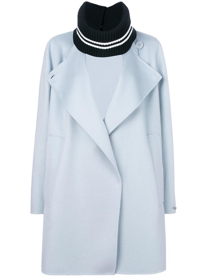 Sport Max Code Wide Lapel Coat - Blue