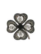 Lanvin Embellished Clover Brooch - Metallic