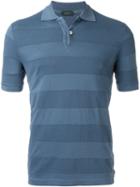 Zanone Striped Polo Shirt, Men's, Size: Xxl, Blue, Cotton