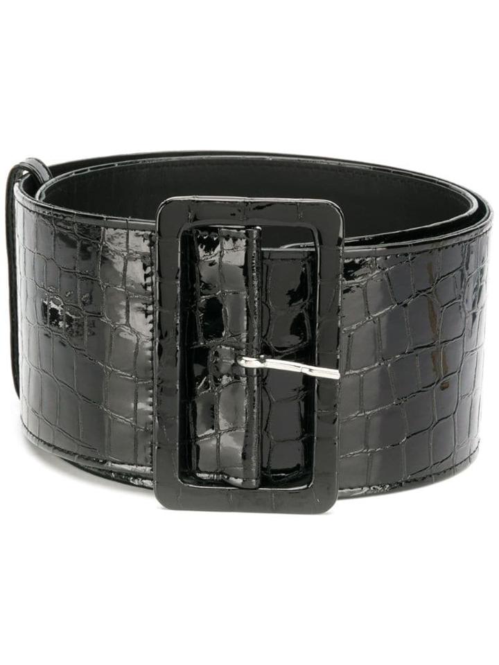 Attico Crocodile Effect Belt - Black