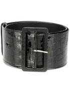 Attico Crocodile Effect Belt - Black