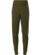 J.w.anderson Ribbed Knit Trousers, Women's, Size: Large, Green, Alpaca/polyamide/virgin Wool