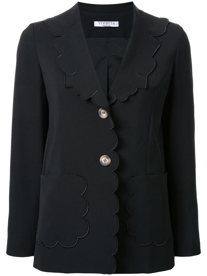 Vivetta Two Button Blazer, Women's, Size: 40, Black, Polyester/spandex/elastane/virgin Wool