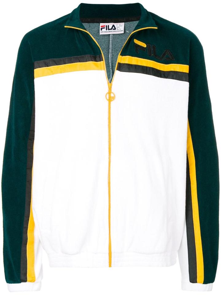 Fila Embroidered Logo Zipped Jacket - White