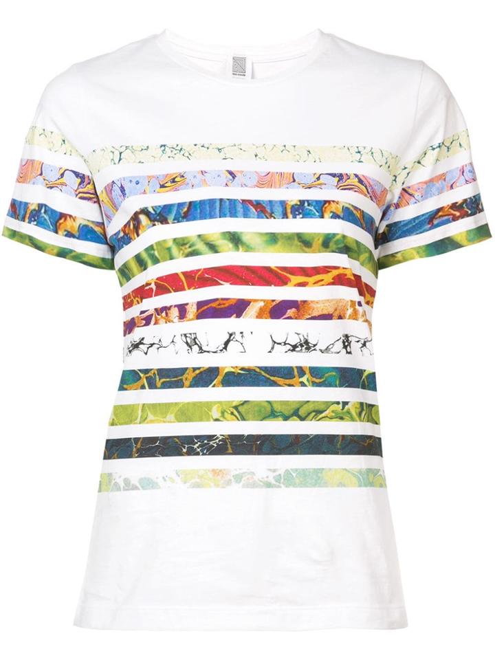 Rosie Assoulin Striped Tee Multi Stripe - White