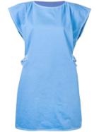 Mm6 Maison Margiela Cap Sleeve Shift Dress - Blue