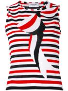 Thom Browne - Striped Knitted Blouse - Women - Cotton - 42, Cotton