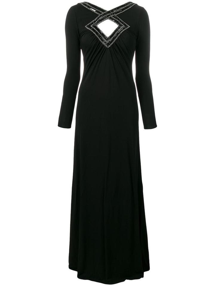 Emilio Pucci Embroidered Cut-out Evening Dress - Black