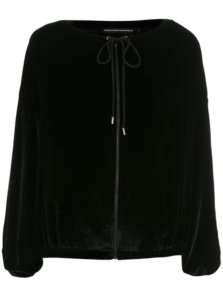 Reinaldo Lourenço Velvet Bomber Jacket - Black