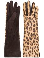 Max Mara Leopard Print Gloves - Neutrals