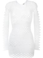 Kenzo Openwork Knit Lace Dress, Women's, Size: L, White, Viscose/polyester
