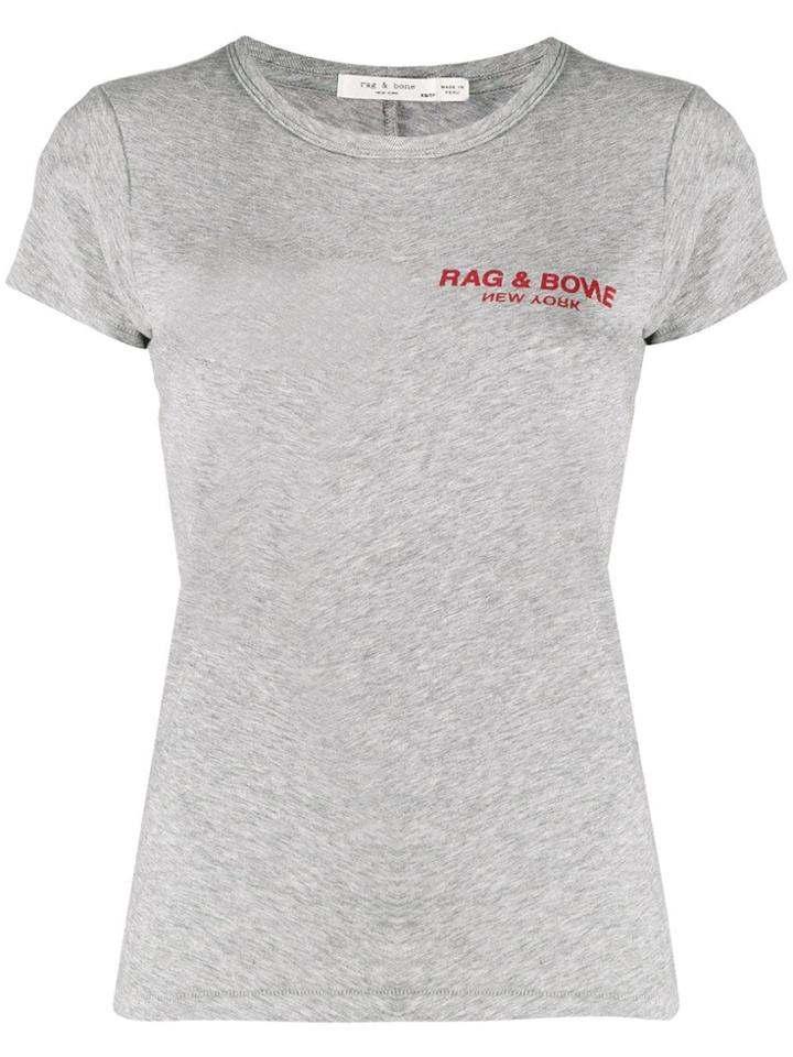 Rag & Bone Logo Print Crew Neck T-shirt - Grey