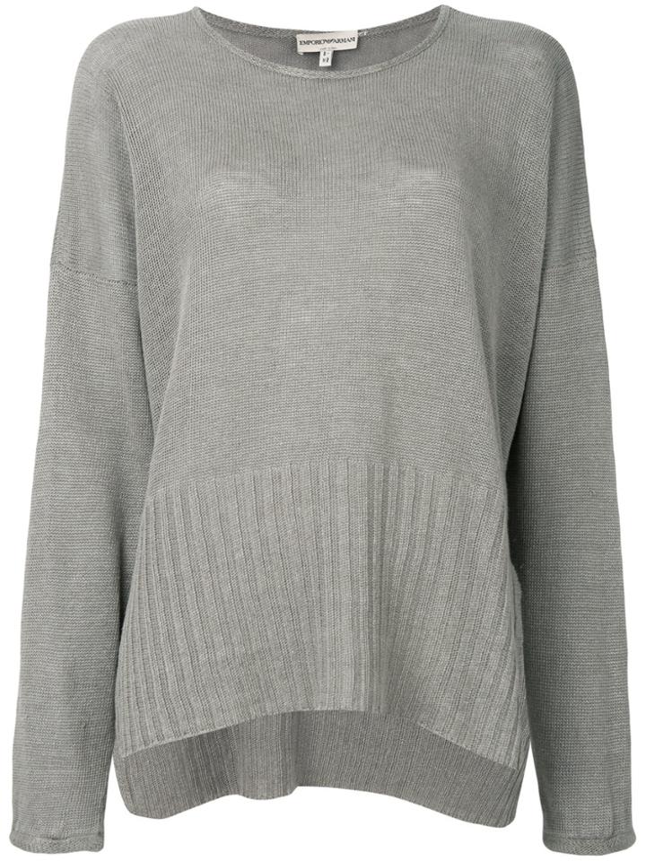 Giorgio Armani Vintage Loose Fit Slit Jumper - Grey