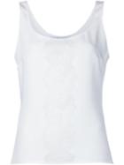 Carolina Herrera Lace Detail Tank Top, Women's, Size: 8, White, Silk