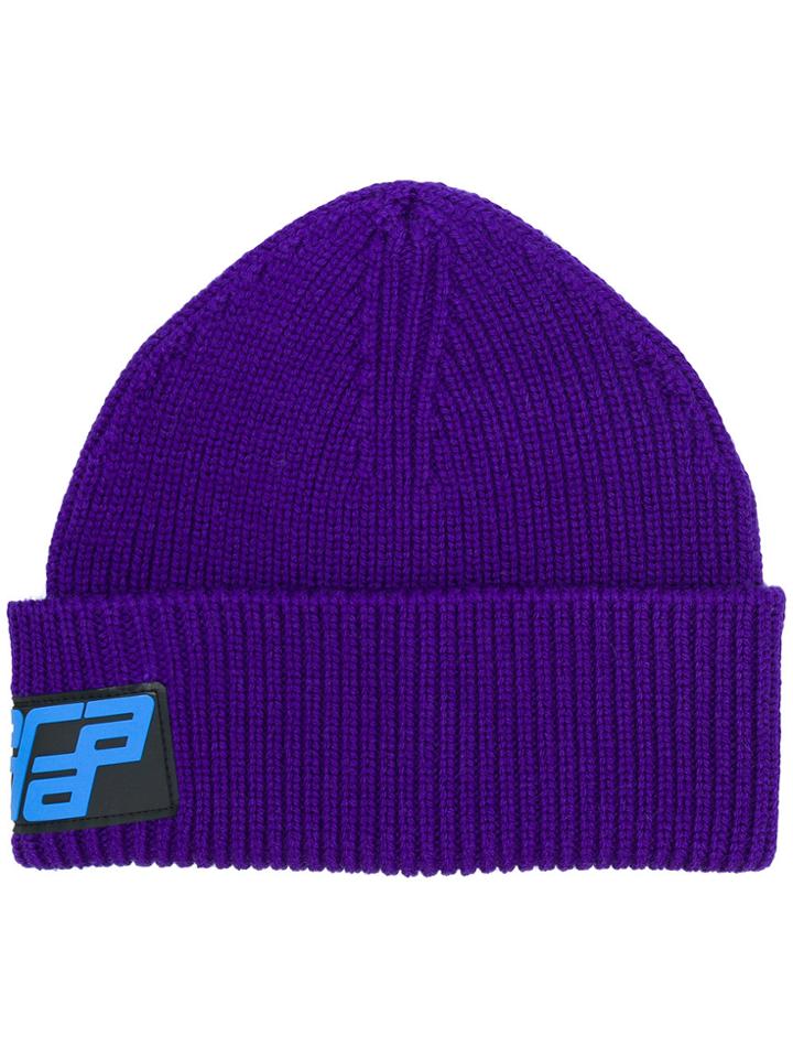 Prada Logo Beanie Hat - Pink & Purple